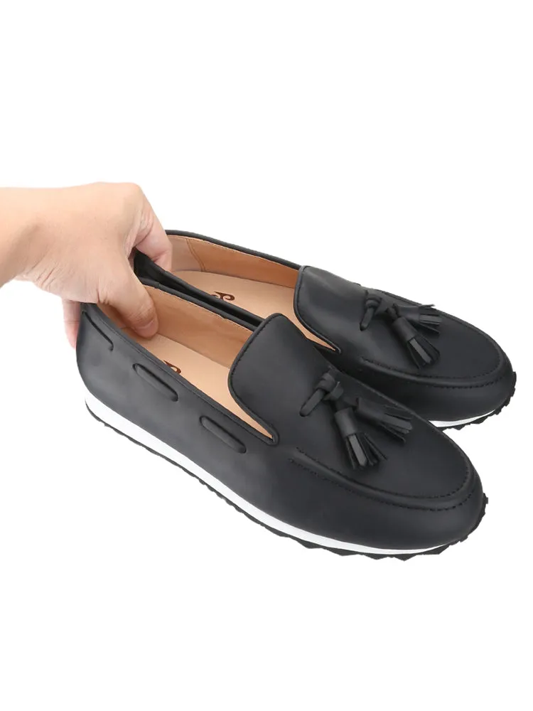 Imported from Italy, color-changing crazy horse leather men's one-leg dad shoes, European and American style tassel casual fashion shoes