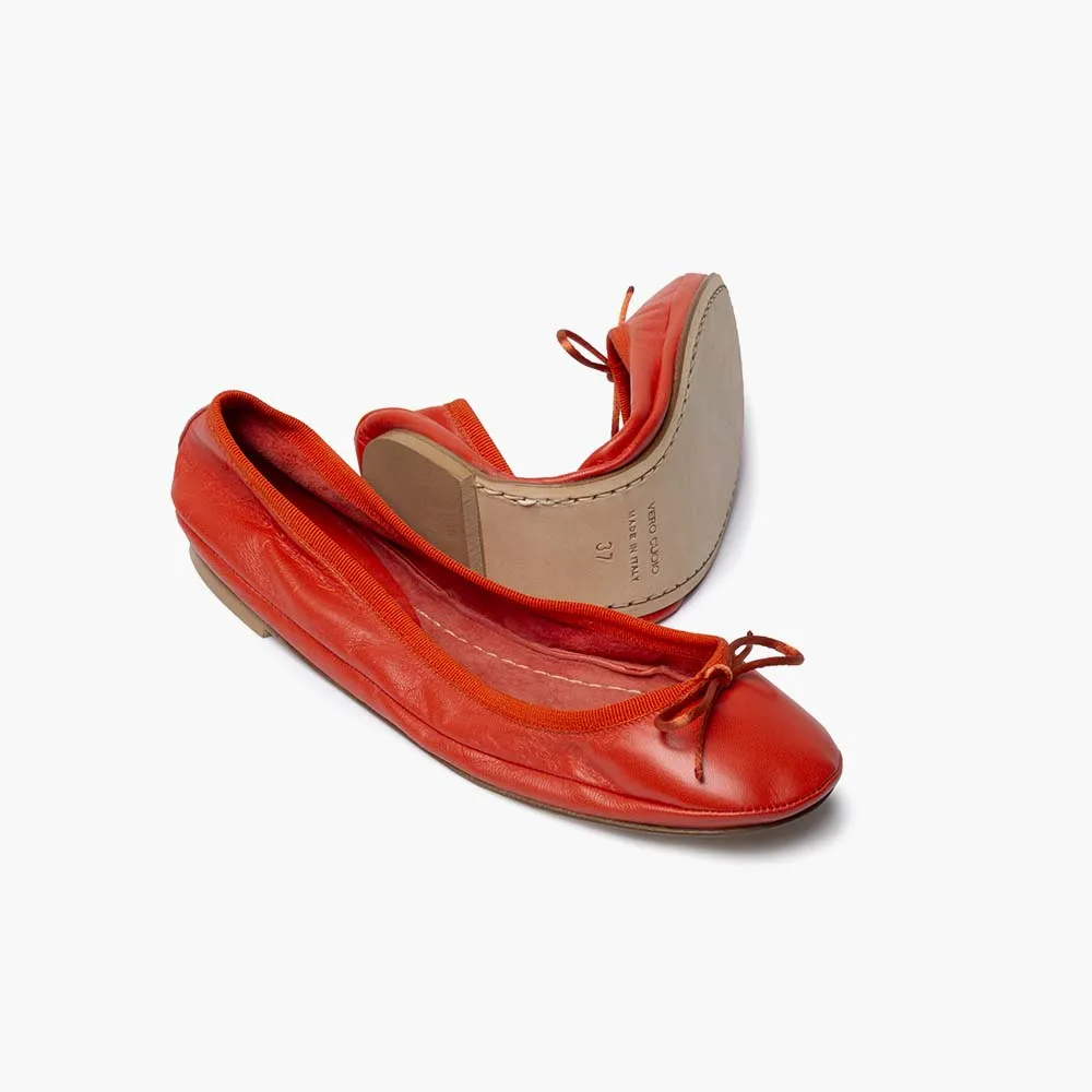 Lily Foldable Ballet Flat - Orange