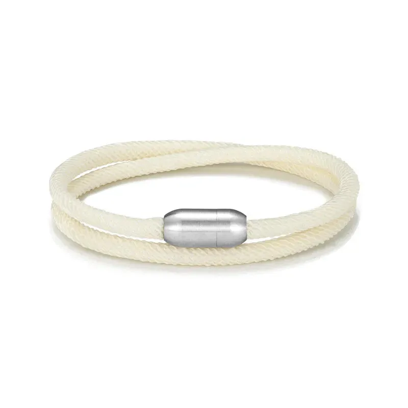 MKENDN Trendy Men Survival Bracelet Outdoor Camping Rescue Emergency Rope Bracelet For Women Stainless Steel Magnet Sport Buckle