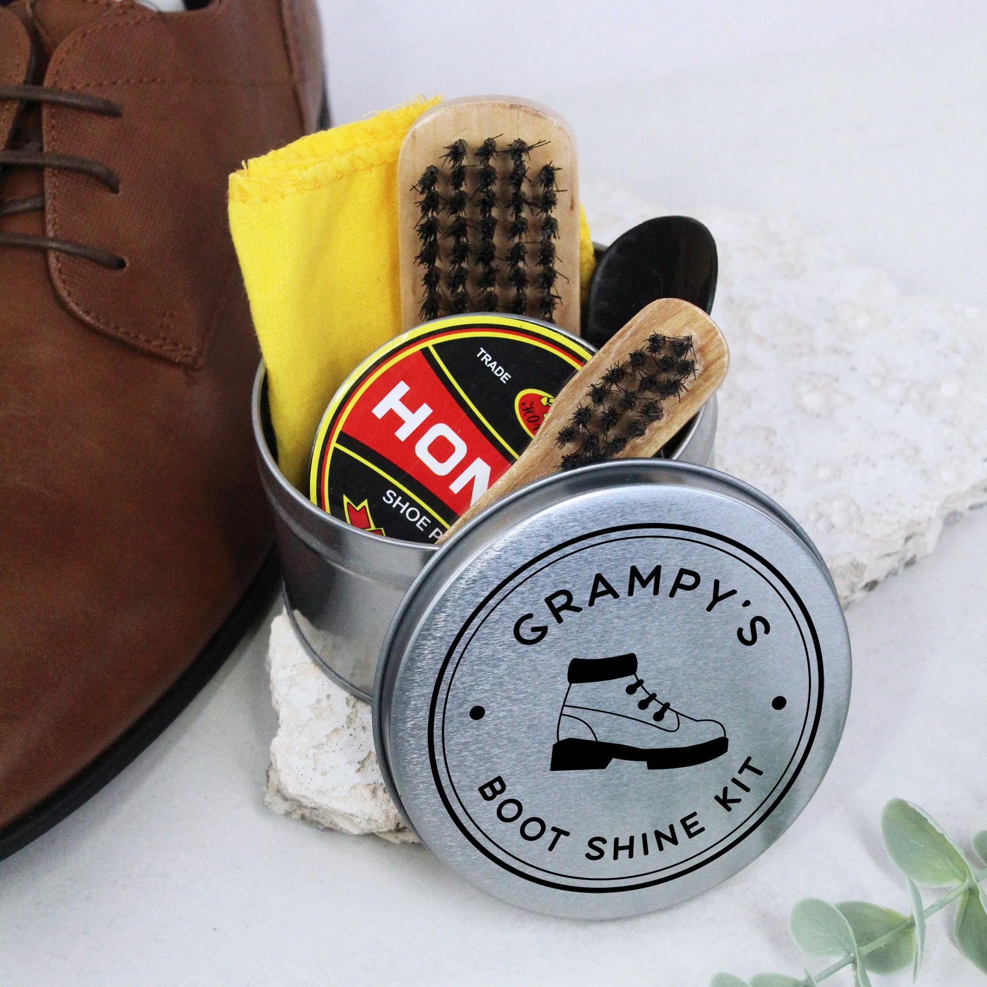 Personalised Dad’s Shoe / Boot Shine Kit in Tin Gift Box
