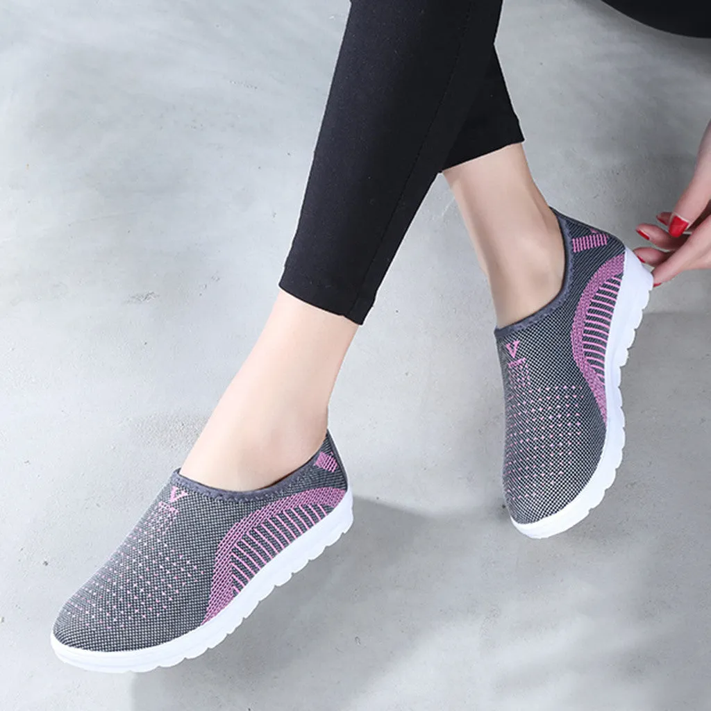 Slip on sneakers female breathable shoes