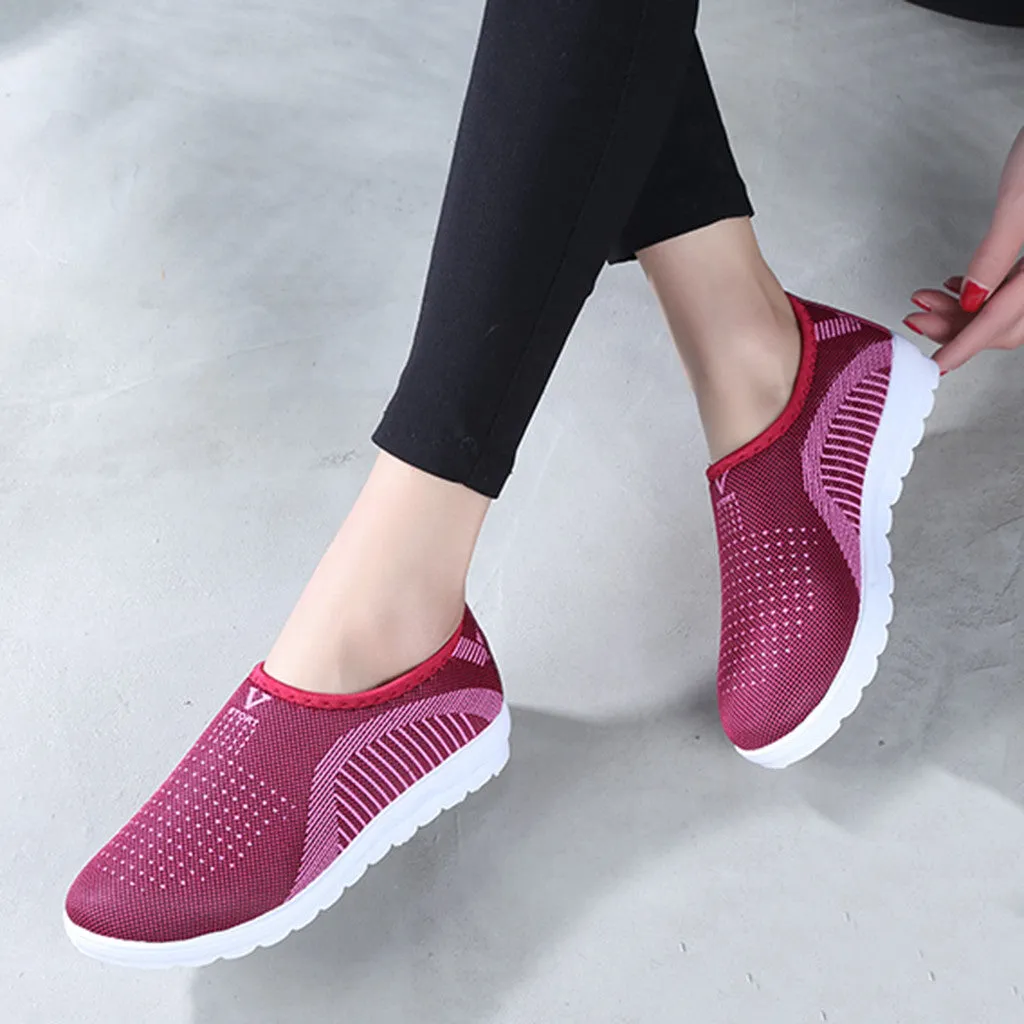 Slip on sneakers female breathable shoes