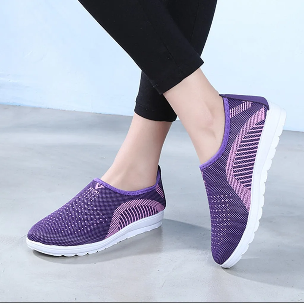 Slip on sneakers female breathable shoes