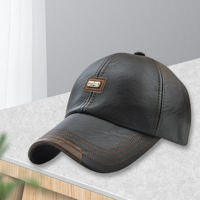 Trendy pu leather cap - unisex and adjustable