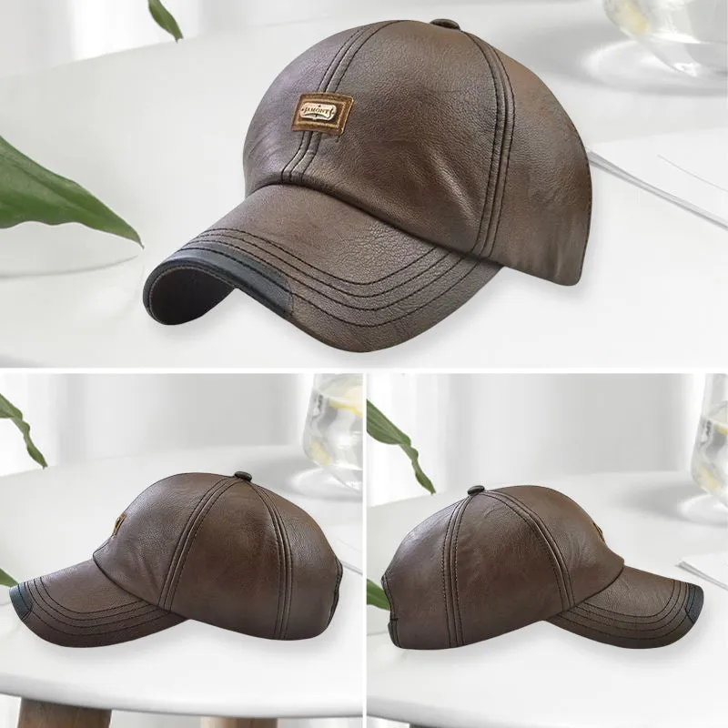Trendy pu leather cap - unisex and adjustable