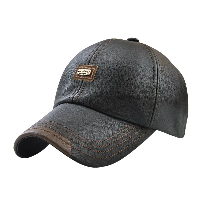 Trendy pu leather cap - unisex and adjustable