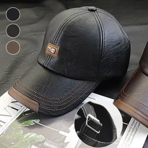 Trendy pu leather cap - unisex and adjustable