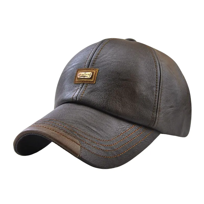 Trendy pu leather cap - unisex and adjustable