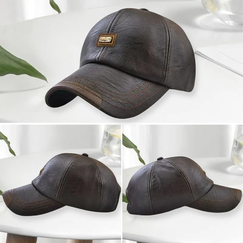 Trendy pu leather cap - unisex and adjustable
