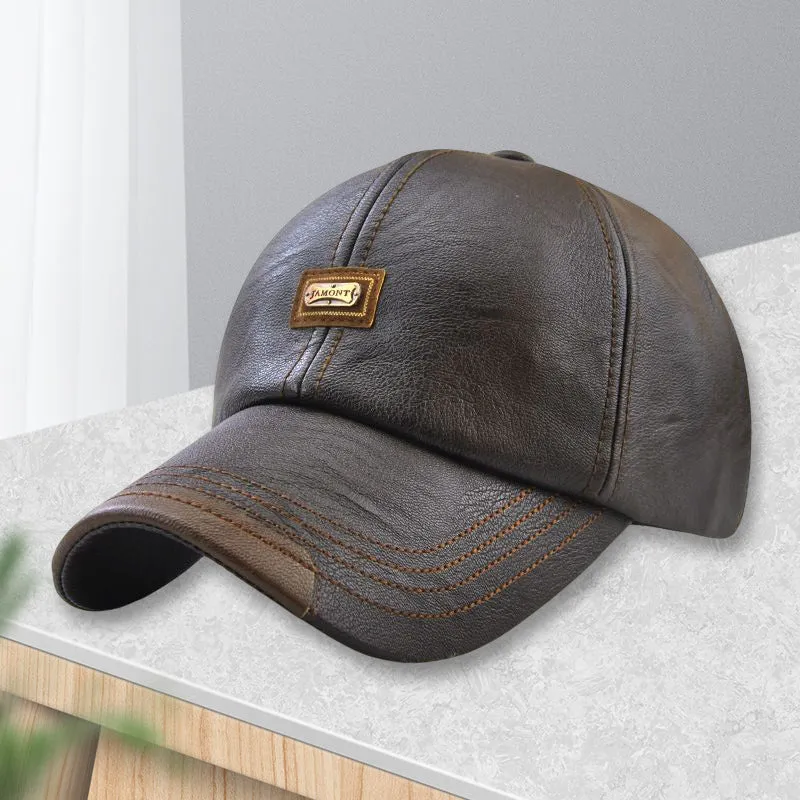 Trendy pu leather cap - unisex and adjustable