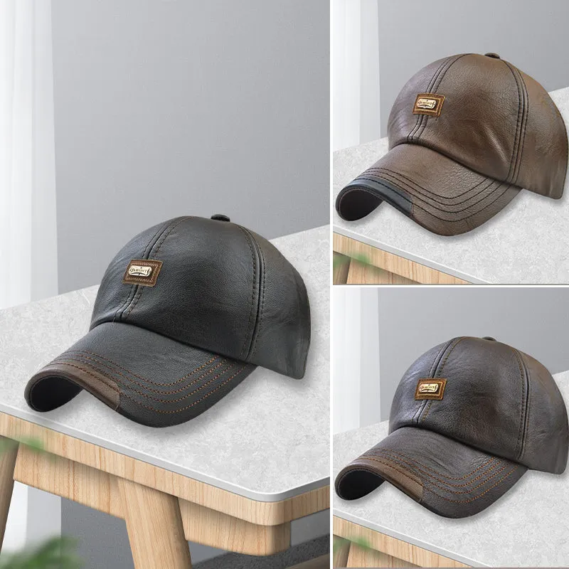 Trendy pu leather cap - unisex and adjustable